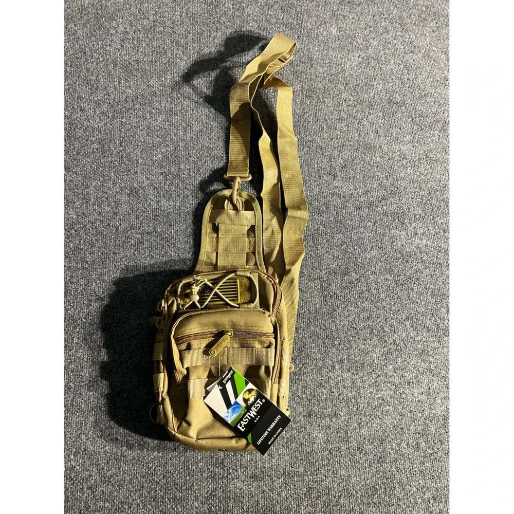Eastwest USA Tactical Sling Bag Tan Coyote‎ Brown MOLLE Shoulder Pack New